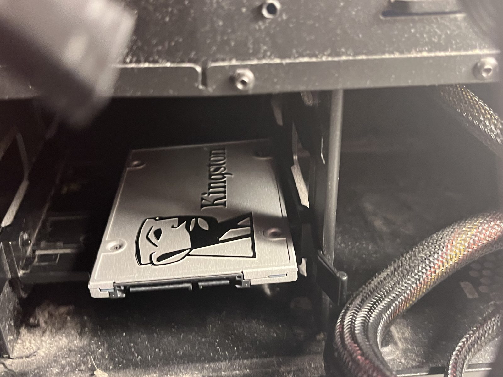 Kingston SSD mounted in the drive bay